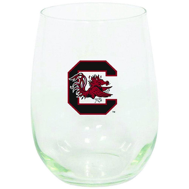 South Carolina Gamecocks 15oz Stemless Wine w/Color Logo