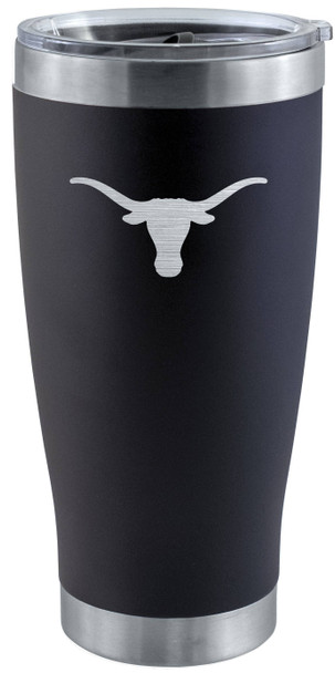Texas Longhorns 20oz Black Tumbler w/Etched Logo