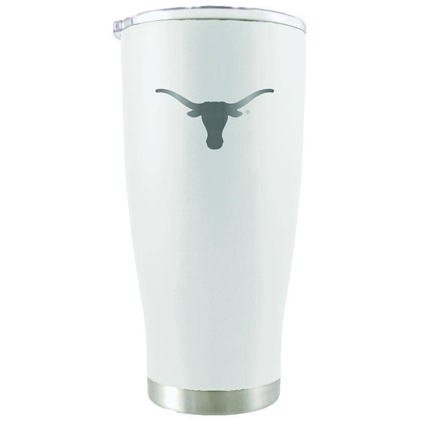 Texas Longhorns 20oz White Tumbler Etched