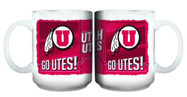 Utah Utes 15oz Go Team White Mug