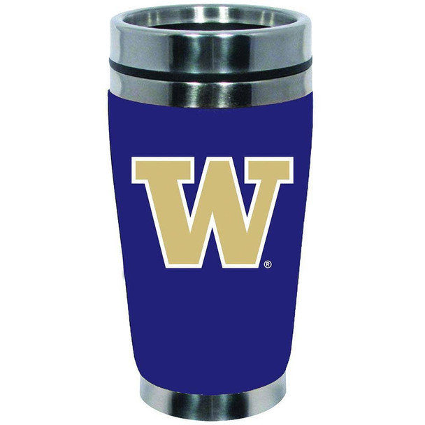 Washington Huskies 16oz Travel Mug with Neoprene Wrap