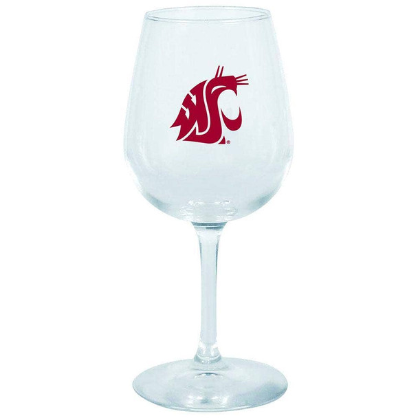 Washington State Cougars 12.75oz Stem Wine Glass Color Logo