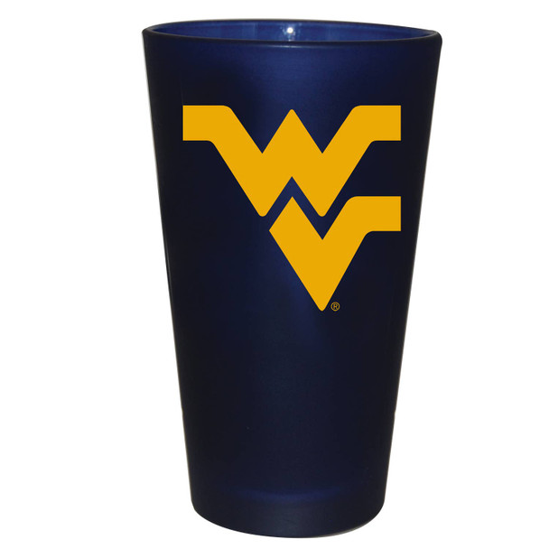West Virginia 16oz Color Frosted Pint Color Logo