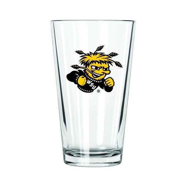 Wichita State Shockers 16oz Pint Glass w/Color Logo