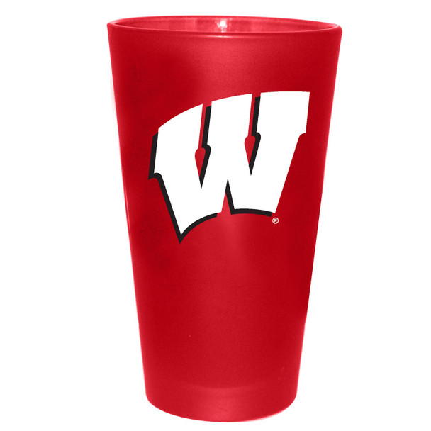 Wisconsin Badgers 16oz Color Frosted Pint Color Logo