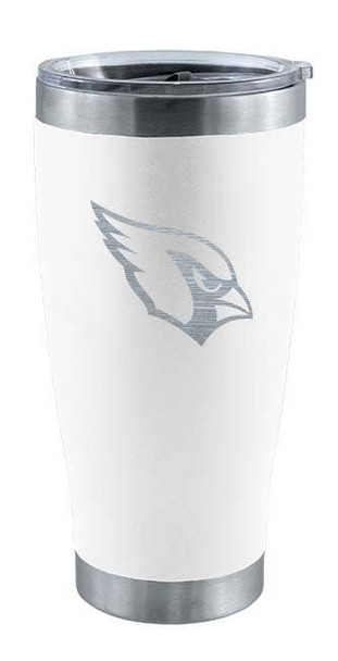 Arizona Cardinals 20oz White Tumbler w/Etched Logo
