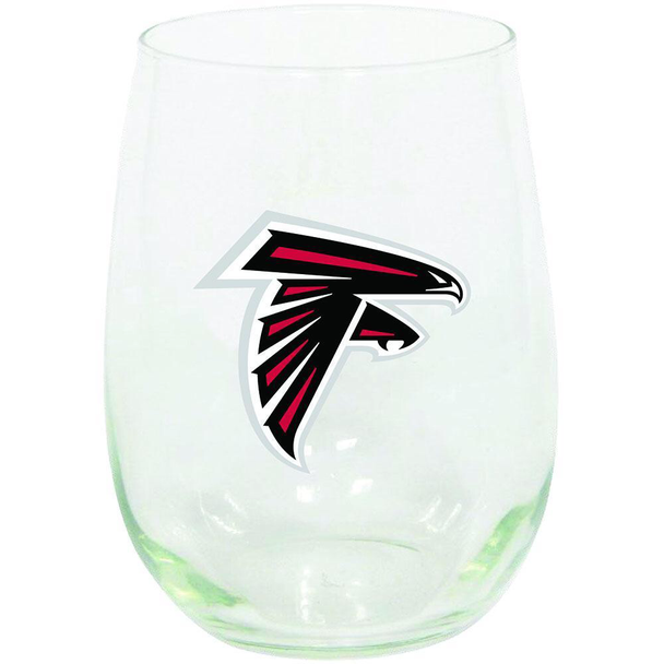 Atlanta Falcons 15oz Stemless Wine w/Color Logo
