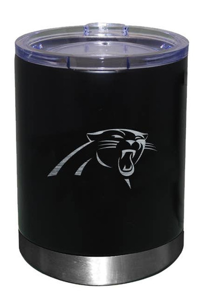 Carolina Panthers 12oz Black Low-Ball Tumbler Etch Logo