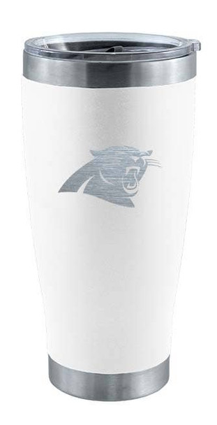 Carolina Panthers 20oz White Tumbler w/Etched Logo