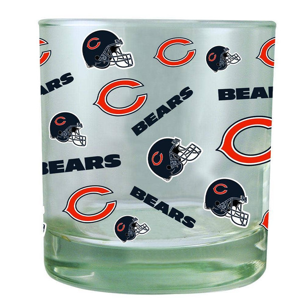 Chicago Bears All Over Print Rocks Glass