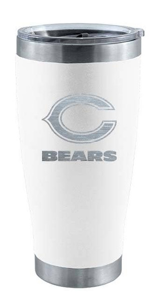 Chicago Bears 20oz White Tumbler w/Etched Logo