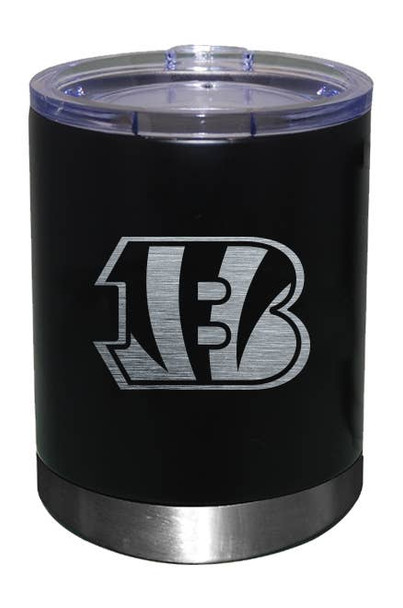 Cincinnati Bengals 12oz Black Low-Ball Tumbler Etch Logo