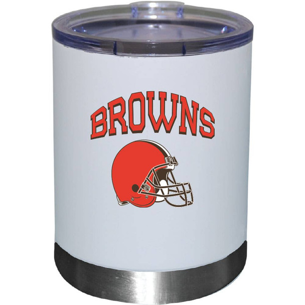 Cleveland Browns 12oz White Low-Ball Tumbler Color Logo