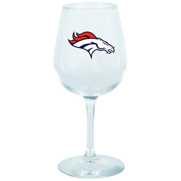 Denver Broncos 12.75oz Stem Wine Glass Color Logo