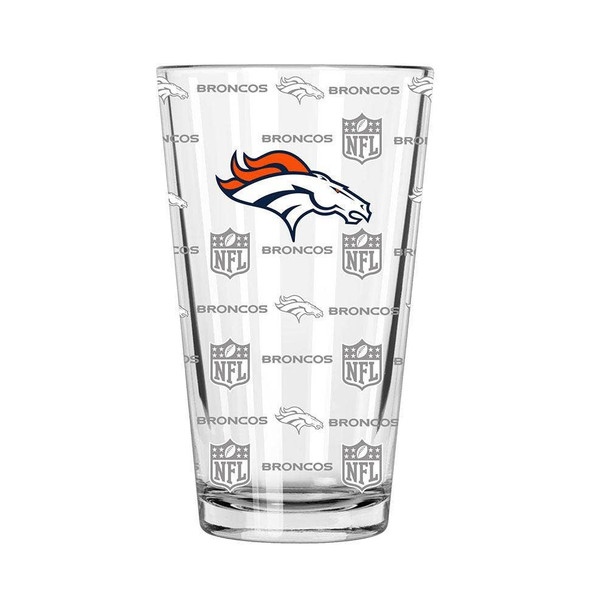 Denver Broncos Sandblasted Pint