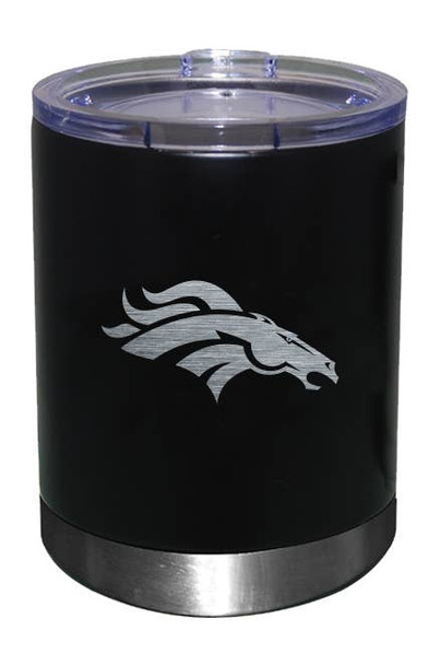 Denver Broncos 12oz Black Low-Ball Tumbler Etch Logo