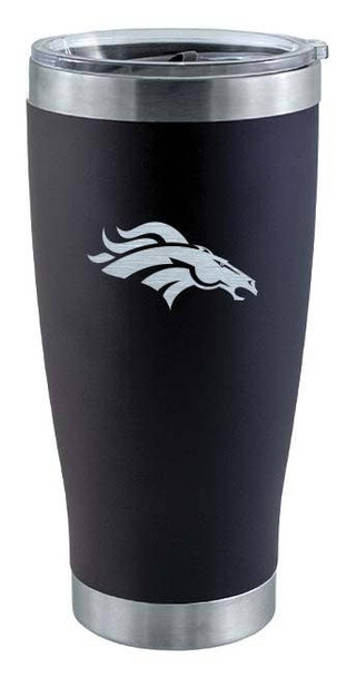 Denver Broncos 20oz Black Tumbler w/Etched Logo