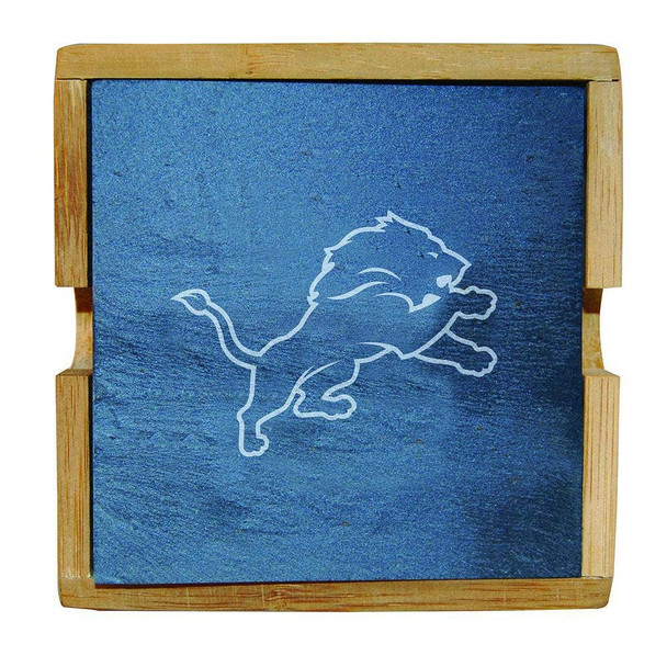 Detroit Lions Slate Square Coaster Set