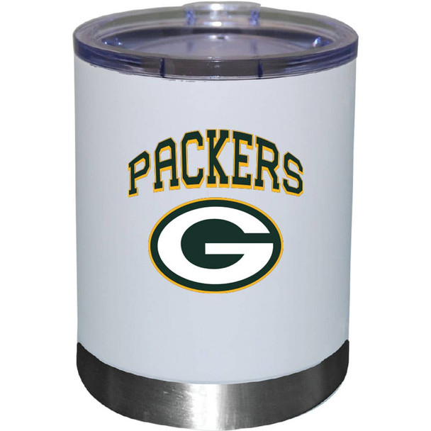 Green Bay Packers 12oz White Low-Ball Tumbler Color Logo