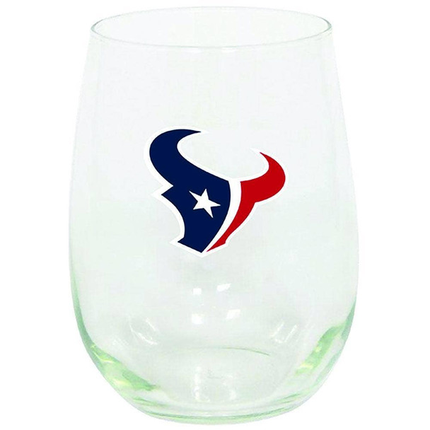 Houston Texans 15oz Stemless Wine w/Color Logo