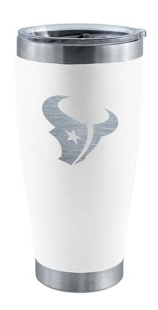 Houston Texans 20oz White Tumbler w/Etched Logo
