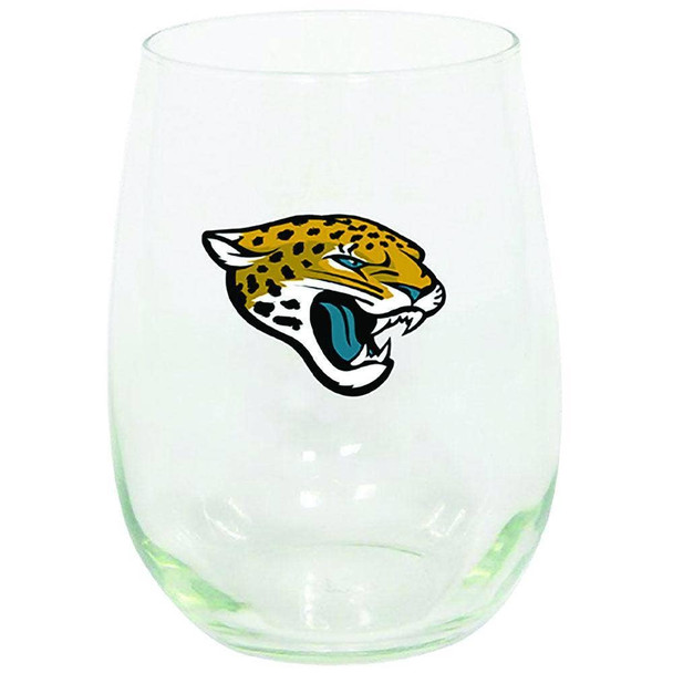 Jacksonville Jaguars 15oz Stemless Wine w/Color Logo