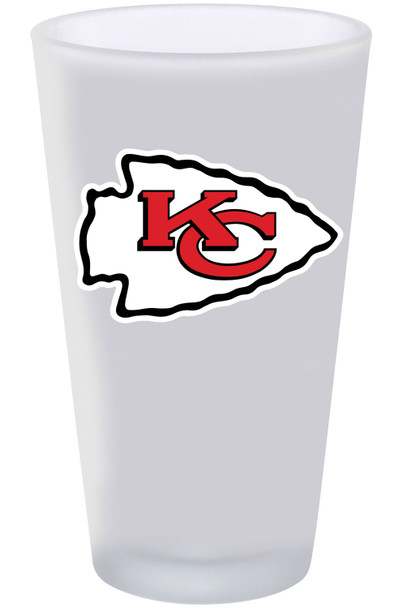 Kansas City Chiefs 16oz Frosted Pint Glass Color Logo