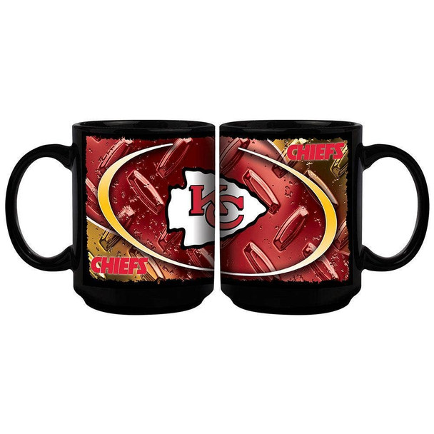 Kansas City Chiefs 15oz Black Diamond Plate Mug