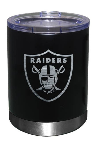 Las Vegas Raiders 12oz Black Low-Ball Tumbler Etch Logo