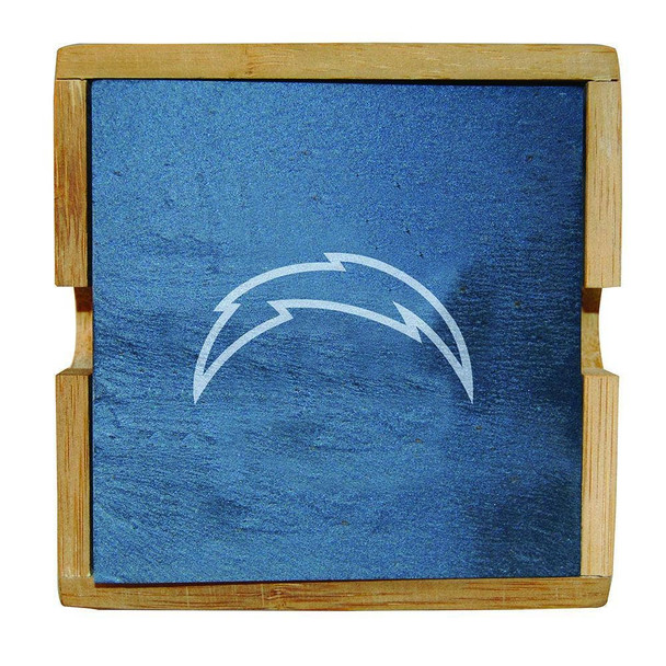 Los Angeles Chargers Slate Square Coaster Set