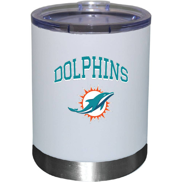 Miami Dolphins 12oz White Low-Ball Tumbler Color Logo