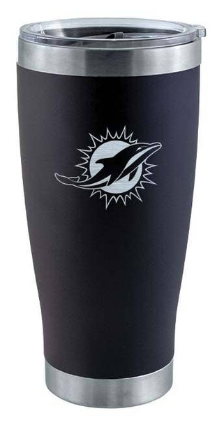 Miami Dolphins 20oz Black Tumbler w/Etched Logo