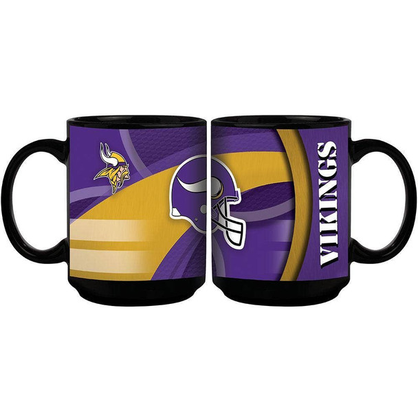 Minnesota Vikings 15oz Black Carbon Fiber Mug