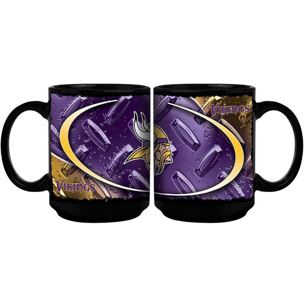 Minnesota Vikings 15oz Black Diamond Plate Mug