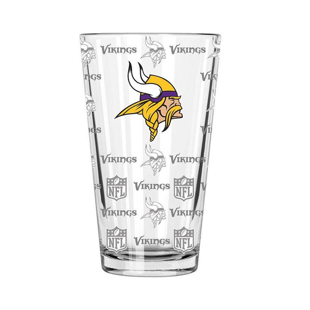 Minnesota Vikings Sandblasted Pint