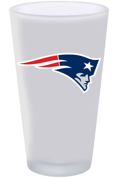 New England Patriots 16oz Frosted Pint Glass Color Logo