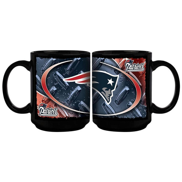 New England Patriots 15oz Black Diamond Plate Mug