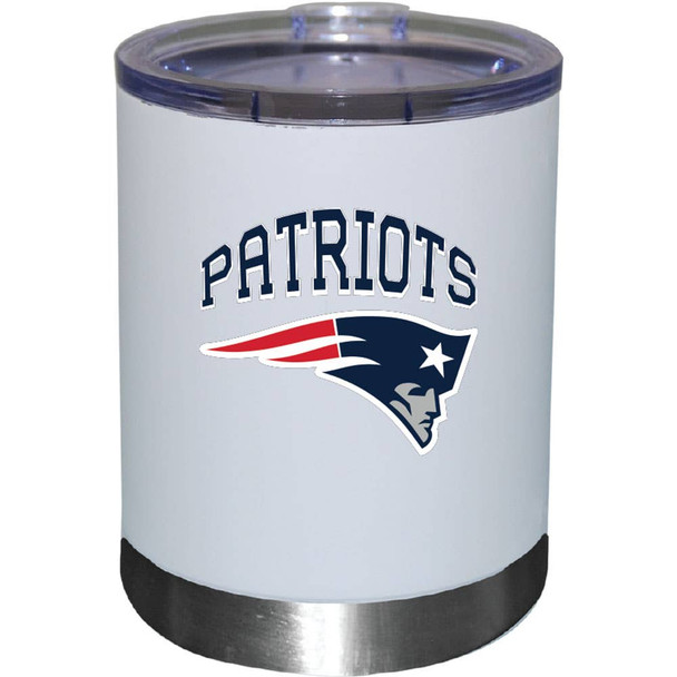 New England Patriots 12oz White Low-Ball Tumbler Color Logo
