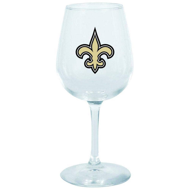 New Orleans Saints 12.75oz Stem Wine Glass Color Logo