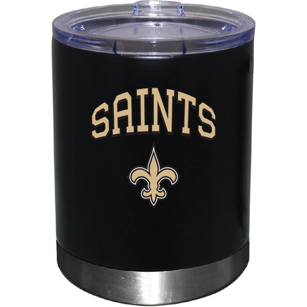 New Orleans Saints 12oz Black Low-Ball Tumbler Color Logo