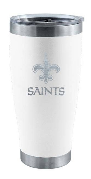New Orleans Saints 20oz White Tumbler w/Etched Logo