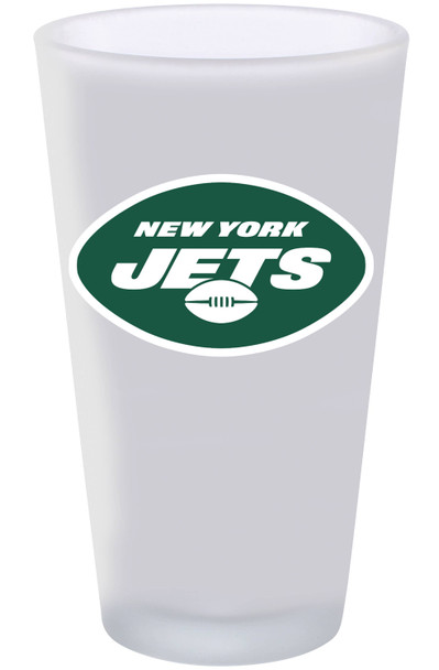 New York Jets 16oz Frosted Pint Glass Color Logo