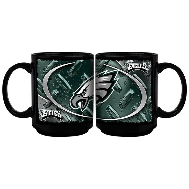 Philadelphia Eagles 15oz Black Diamond Plate Mug