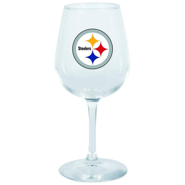 Pittsburgh Steelers 12.75oz Stem Wine Glass Color Logo