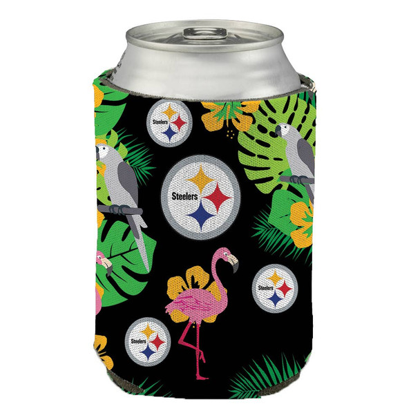 Pittsburgh Steelers Flamingo Tropical Can Insulator