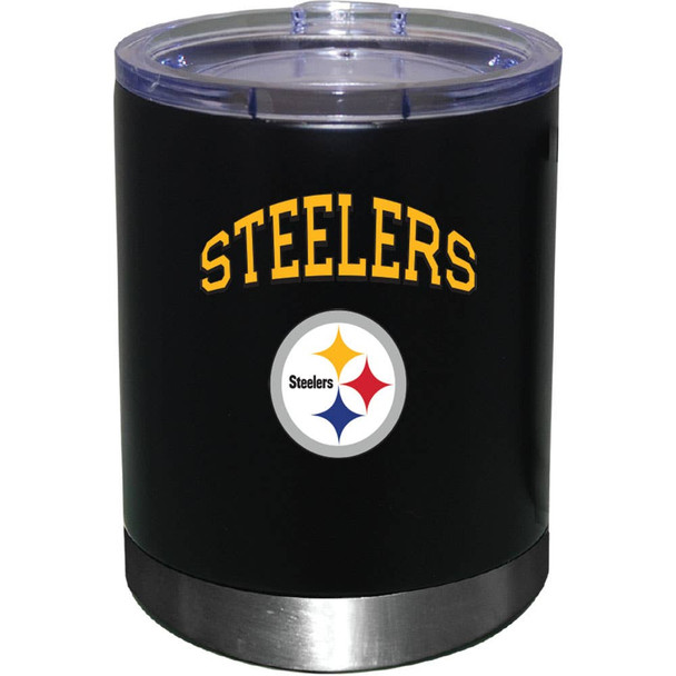 Pittsburgh Steelers 12oz Black Low-Ball Tumbler Color Logo