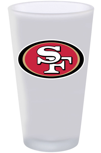 San Francisco 49ers 16oz Frosted Pint Glass Color Logo