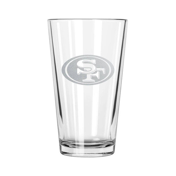 San Francisco 49ers 16oz Pint Glass w/Etched Logo