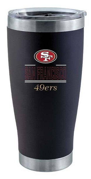 San Francisco 49ers 20oz Black Tumbler w/Classic Crew Logo