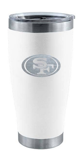 San Francisco 49ers 20oz White Tumbler w/Etched Logo